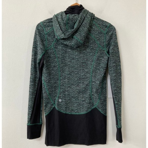 Lululemon Daily Practice Jacket Irregular Spacebone Sea Mist Deep Green / Black - Picture 9 of 14